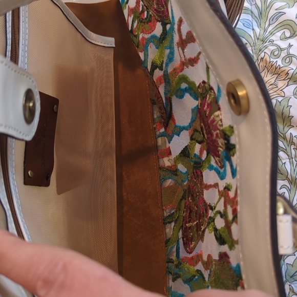 NWOT Patricia Nash Gianella Leather and Mesh Tote Bag-Seashell Latte - Picture 13 of 13